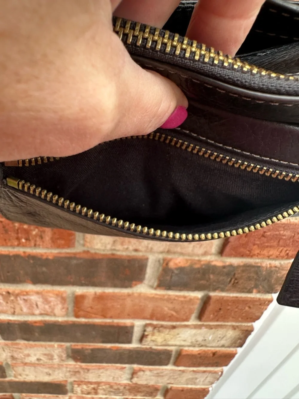 Fossil Vickery Crossbody Black Leather Bag Adjustable Straps Zipper #ZB6465 0215 - Picture 6 of 12